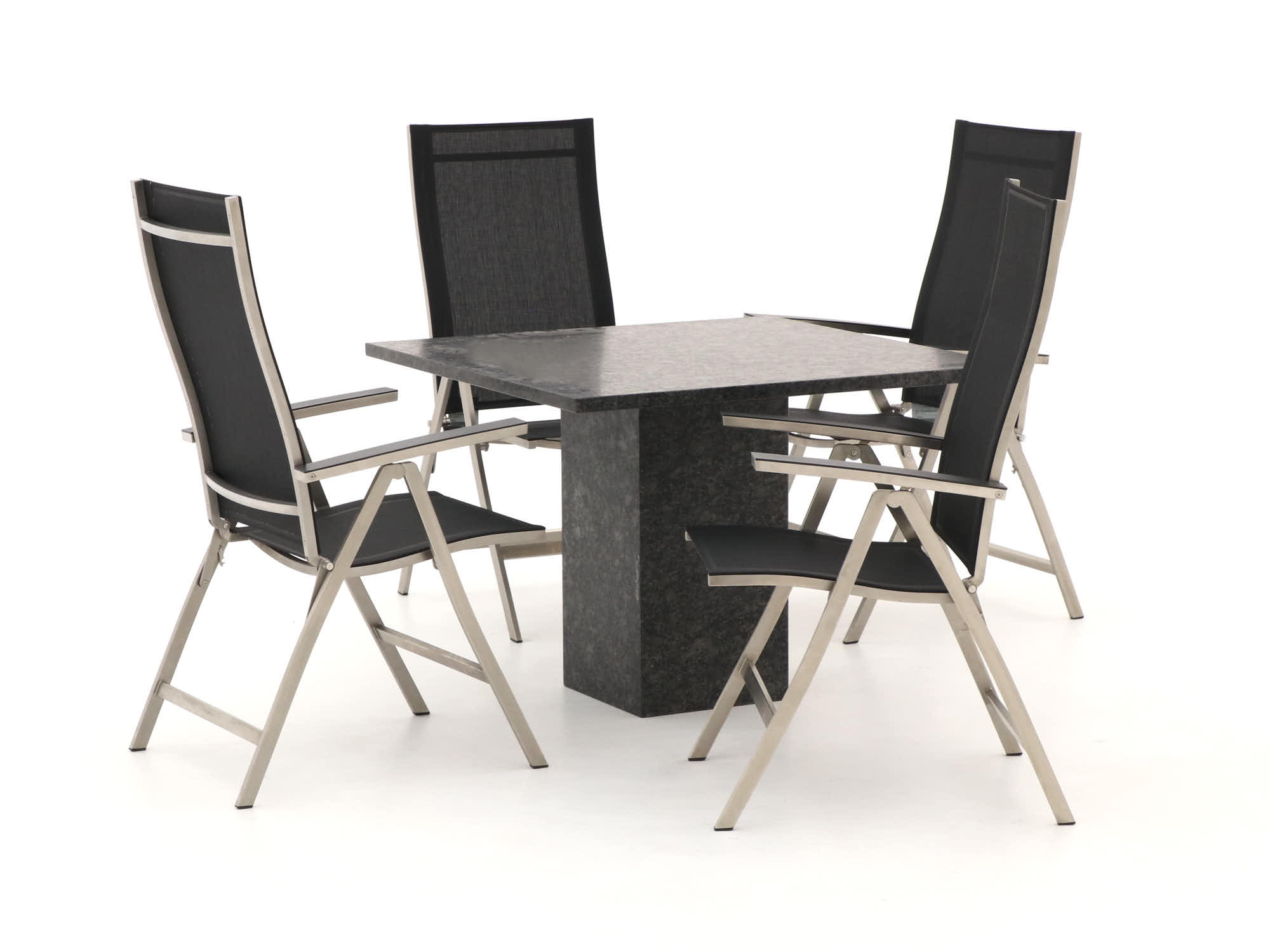 Bernstein Koblenz 100 cm GartenmöbelSet 5teilig stapelbar Edelstahl
