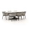 Apple Bee Pine Key/Zanzibar dänisch oval 220 cm Gartenmöbel-Set 7-teilig
