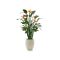 Designplants/Luca Lifestyle Strelitzia Kunstpflanze (h:145 cm) mit Grigio Tall Balloon Blumentopf - Orange (Blumentopf = Antique White)