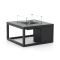 Cosiraw Lounge Feuertisch 100x100x55 cm - Charcoal (Tischplatte = Aluminium Charcoal) (inkl. Glas)