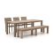 ROUGH-S 220 cm Gartenmöbel-Set mit Bank 5-teilig stapelbar