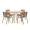 Forza Narni/ROUGH-K ø 115 cm Gartenmöbel-Set 5-teilig stapelbar
