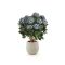 Designplants/Luca Lifestyle Hortensie Kunstpflanze (h:80 cm) mit Grigio Balloon Blumentopf - Blau (UV beständig) (Blumentopf = Antique White)