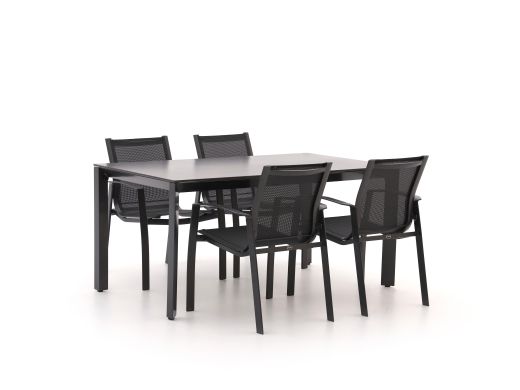 R&S Design Altea/Sestino 160 cm Gartenmöbel-Set 5-teilig stapelbar