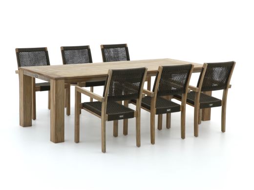 ROUGH Batang/ROUGH-X 240 cm Gartenmöbel-Set 7-teilig stapelbar