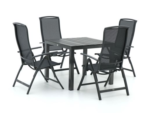 R&S Design Capri/Fidenza 90 cm Gartenmöbel-Set 5-teilig verstellbar