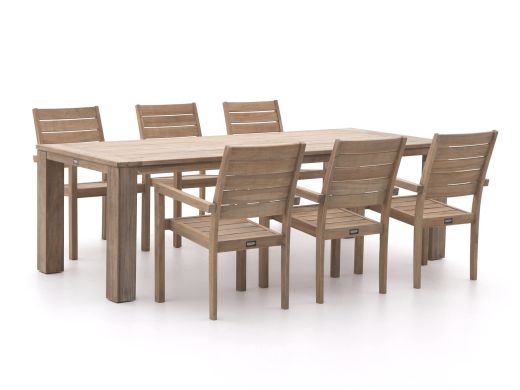ROUGH-S/ROUGH-X 240 cm Gartenmöbel-Set 7-teilig stapelbar