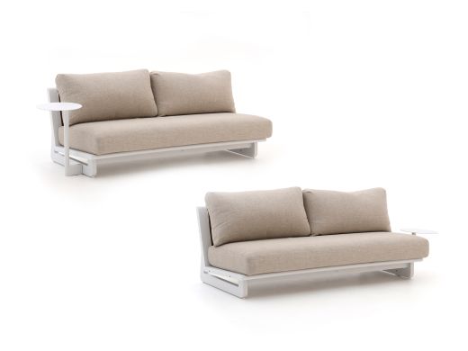 Bellagio Bertinoro Lounge Element linker Arm 178 cm + rechter Arm 178 cm + Beistelltisch ø 35 cm (h:58 cm) + Beistelltisch ø 35 cm (h:41 cm)