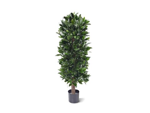 Designplants/Luca Lifestyle Lorbeer Säule Kunstpflanze (h:125 cm) mit Ruvido Combi Blumentopf - Grün (UV beständig) (Blumentopf = Sand)