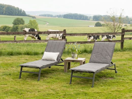 Fiber Outdoor Kissen für Gartenliege 200x65 cm - Grau Melange