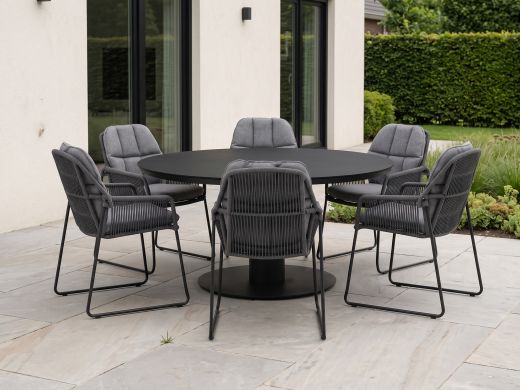 Tierra Outdoor Rivera/La Fonte ø 150 cm Gartenmöbel-Set 7-teilig