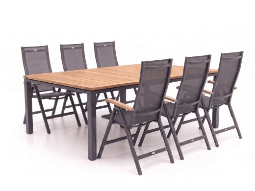 Hartman Troy/Linosa 240 cm Gartenmöbel-Set 7-teilig verstellbar