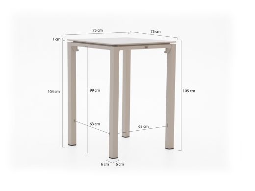 Intenso Isorella/Trecenta 75 cm Gartenbar-Set 3-teilig
