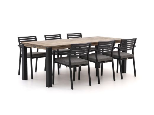 Bellagio Rumo/ROUGH-S 220 cm Gartenmöbel-Set 7-teilig Stapelbar