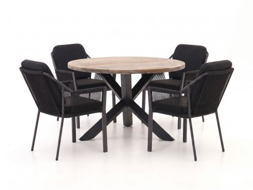 Tierra Outdoor Liv/ROUGH-Y ø 120 cm Gartenmöbel-Set 5-teilig stapelbar