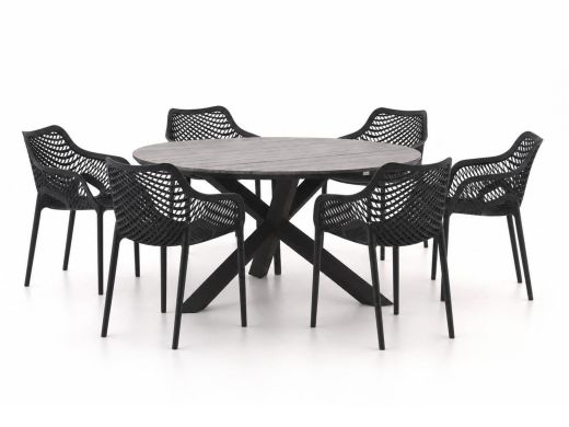 Forza Ripi/Fidenza ø149cm dining tuinset 7-delig stapelbaar