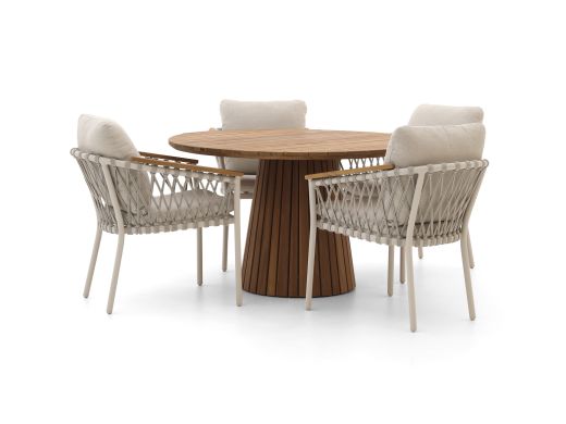 Bellagio Birgi Novo/Santa Severina ø 130 cm Gartenmöbel-Set 5-teilig stapelbar