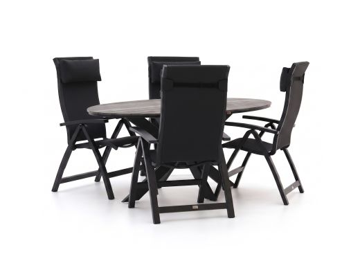 Bellagio Fermo/Fidenza oval 180 cm Gartenmöbel-Set 5-teilig verstellbar