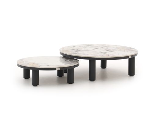 Bellagio Sarsina Lounge Gartentisch-Set ø 85 cm(h:27 cm)/ø 65 cm (h:21 cm)