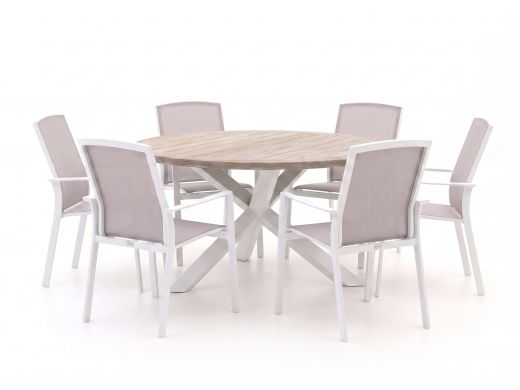 Forza Altea/ROUGH-Y ø150cm dining tuinset 7-delig stapelbaar