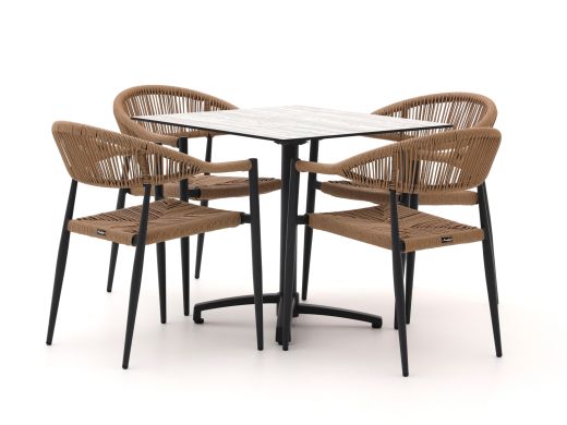 Manifesto Belpasso/Canzo 80 cm Gartenmöbel-Set 5-teilig stapelbar klappbar