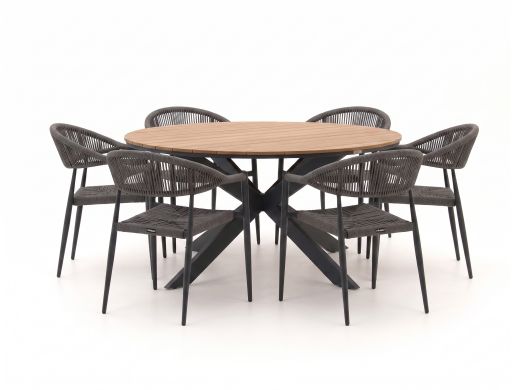 Manifesto Belpasso/Fidenza ø149cm dining tuinset 7-delig stapelbaar