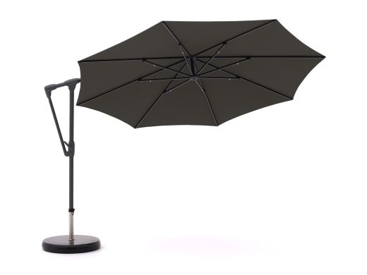 Glatz Sunwing Casa Ampelschirm ø 330 cm - Anthrazit -Aluminium - (155) (inkl. Shadowline Sonnenschirmständer) (inkl. Schutzhülle)