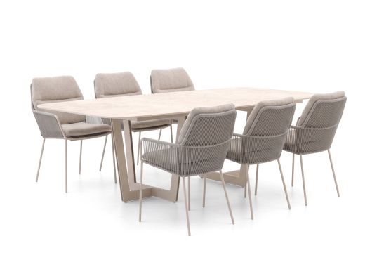 SUNS Punta/Palermo 240 cm Gartenmöbel-Set 7-teilig