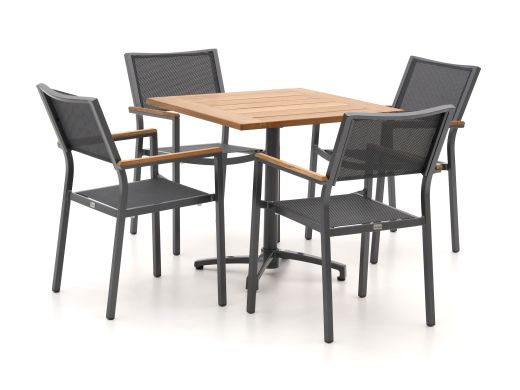 Bellagio Roma/Canzo 80 cm Gartenmöbel-Set 5-teilig stapelbar