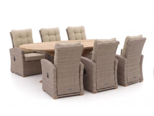 Intenso Mazzano/ROUGH-Y Ellips 240cm dining tuinset 7-delig verstelbaar