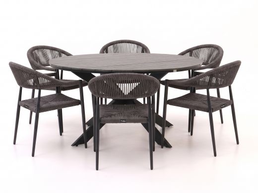 Manifesto Belpasso/Fidenza ø149cm dining tuinset 7-delig stapelbaar
