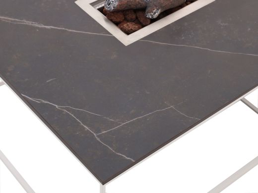 Cosidesign Line Lounge Feuertisch 120x80x47cm - White (Tischplatte = Dekton Kelya)