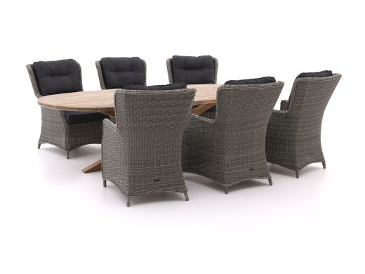 Intenso Milano/ROUGH-Y Ellips 280 cm Dining-Lounge Gartenmöbel-Set 7-teilig