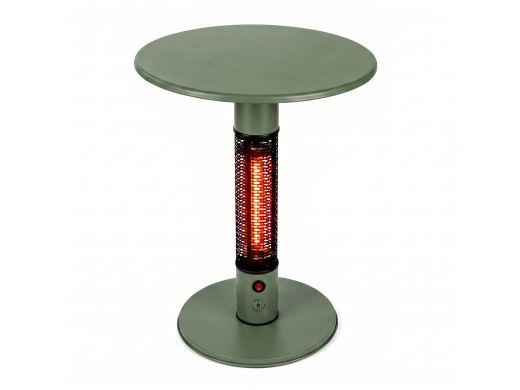 Monti HeatLine Pulse Gartentisch mit Heizstrahler 1500 W ø 60 cm (h: 75 cm) - Grün