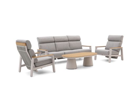 Bellagio Ledrotta Sessel-Sofa Lounge-Set 4-teilig