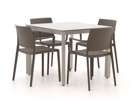 Forza Sile/Sestino 90 cm Gartenmöbel-Set 5-teilig stapelbar