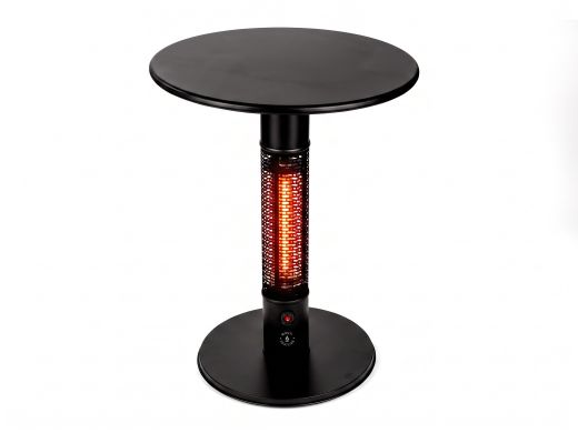 Monti HeatLine Pulse Gartentisch mit Heizstrahler 1500 W ø 60 cm (h: 75 cm) - Schwarz