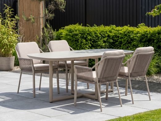 Tierra Outdoor Liv/Rivera 180 cm Gartenmöbel-Set 5-teilig stapelbar