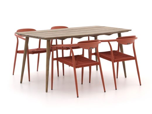 Manifesto Cavone/ROUGH-K 160 cm Gartenmöbel-Set 5-Teilig Stapelbar