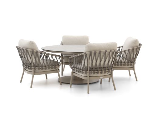 Tierra Outdoor Natal/Moreno ø 150 cm Low Dining Gartenmöbel-Set 5-teilig