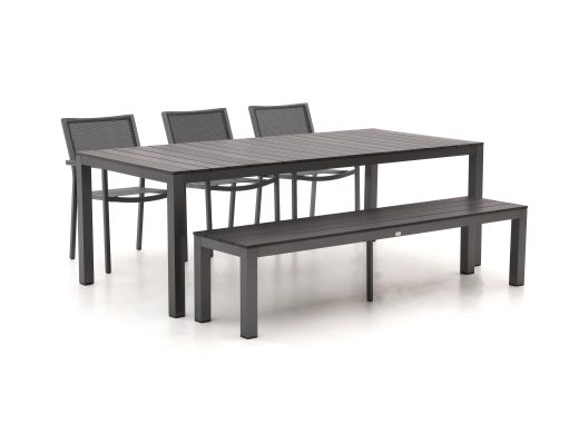 Bellagio Roma/Fidenza 220 cm Gartenmöbel-Set mit Bank 5-teilig stapelbar