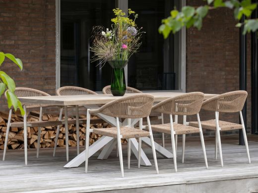 Manifesto Belpasso/Montorio 220 cm Gartenmöbel-Set 7-teilig stapelbar
