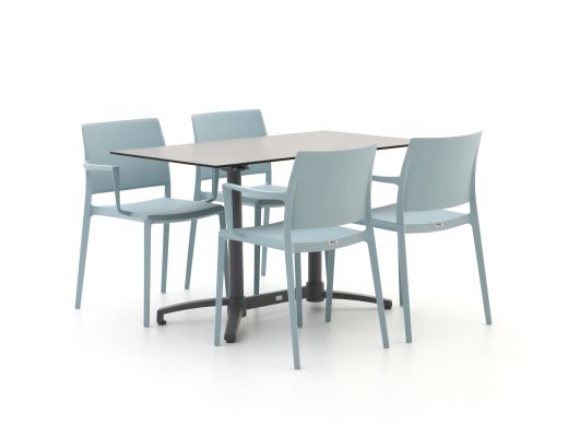 Forza Sile/Canzo 120 cm Gartenmöbel-Set 5-teilig stapelbar klappbar