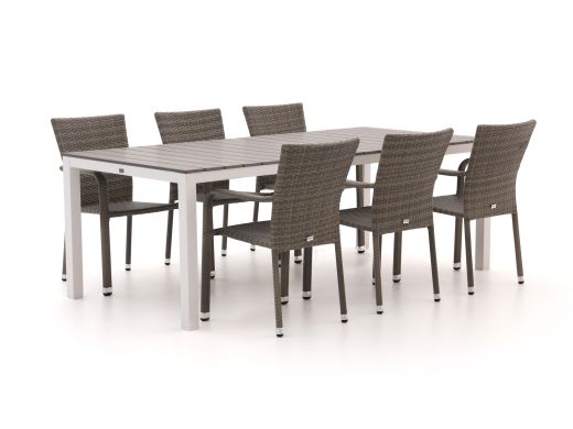 Forza Fossano/Fidenza 220 cm Gartenmöbel-Set 7-teilig stapelbar