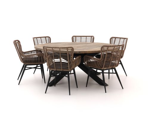 Intenso Asti/Rough-Y Ellips Ø 180 cm Gartenmöbel-Set 7-teilig