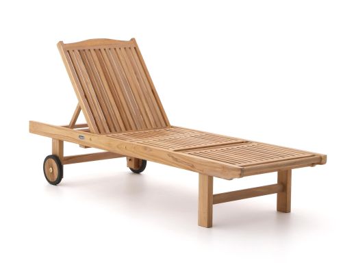 Sunyard Veronica Gartenliege mit Rad - Natur Teakholz - Teakholz