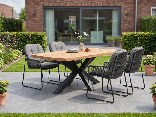 Tierra Outdoor Rivera/Induno dänisch oval 180 cm Gartenmöbel-Set 5-teilig