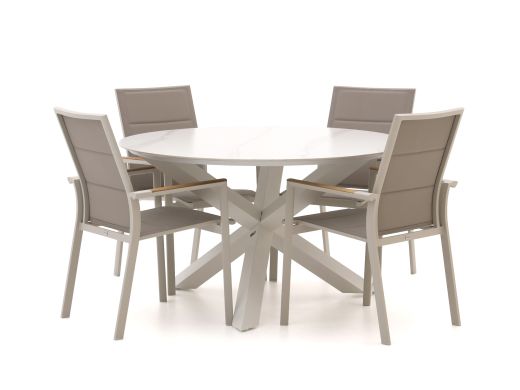 Bellagio Albinea/Lodola ø 130 cm Gartenmöbel-Set 5-teilig stapelbar