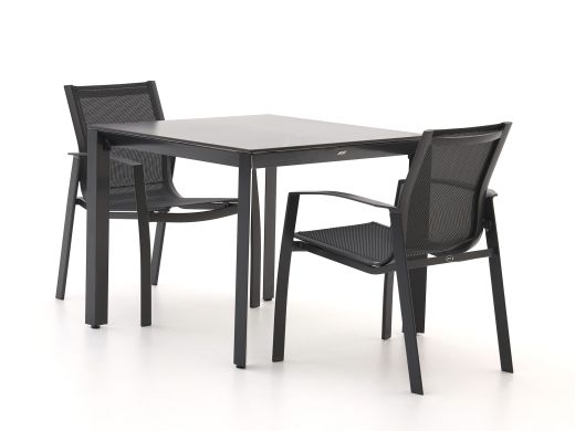 R&S Design Altea/Sestino 90 cm Gartenmöbel-Set 3-teilig stapelbar