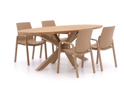 Hartman Flow/San Sebastian 200 cm Gartenmöbel-Set 5-teilig stapelbar